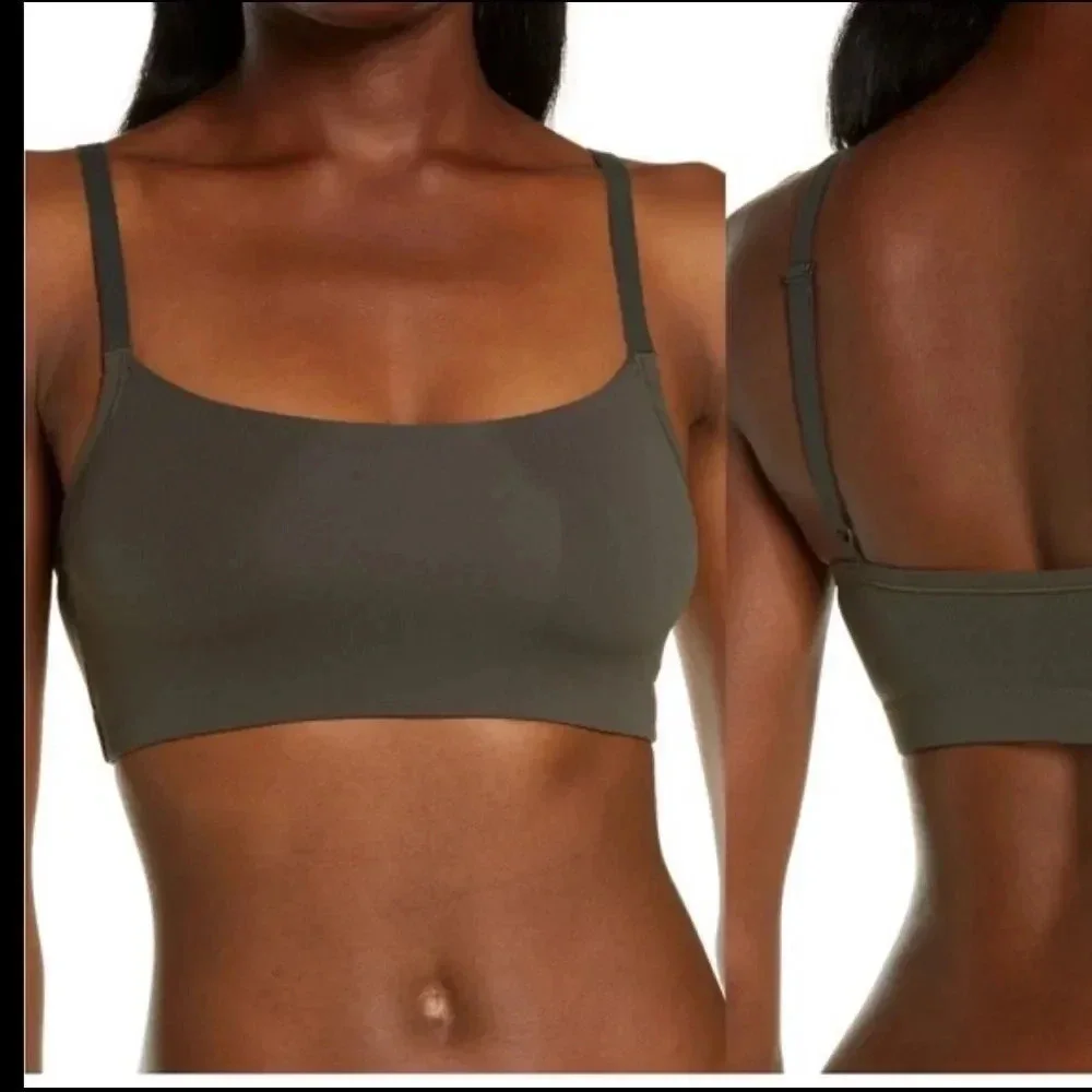 NATORI UNLINED CONVERTIBLE BRALETTE WITH LIGHT SUPPORT DARK GREY SIZE XL